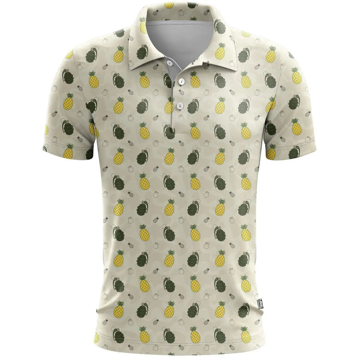 3D printed short sleeve leisure top in loose fit with bird eye cloth fabric
