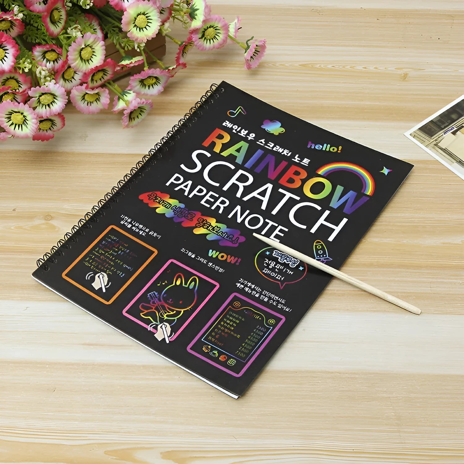 Large children's scratch art paper for colourful DIY scraping painting activities