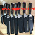 Kitchen chef knife with laser Damascus pattern on 7CR17 stainless steel blade and colour steel handle