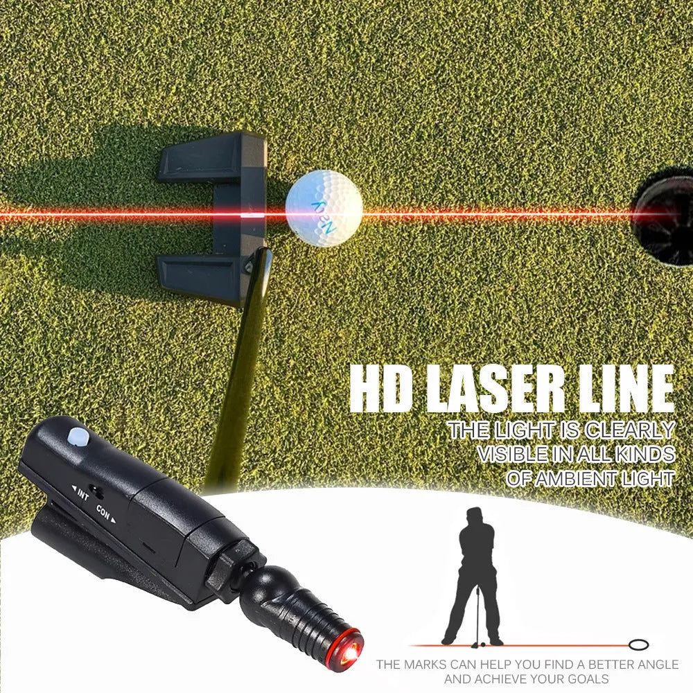 Black golf laser aiming instrument for putting alignment practice