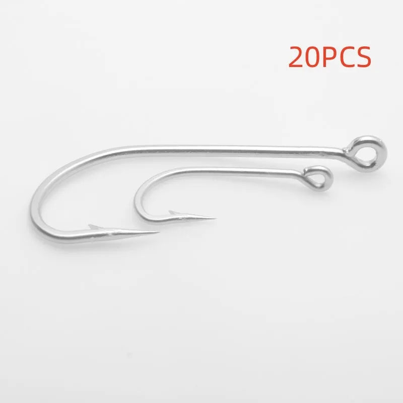 Set of stainless steel sea fishing hooks in multiple specifications for ocean boat fishing