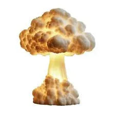 Atomic bomb mushroom cloud shaped modern art table lamp with USB power cable.