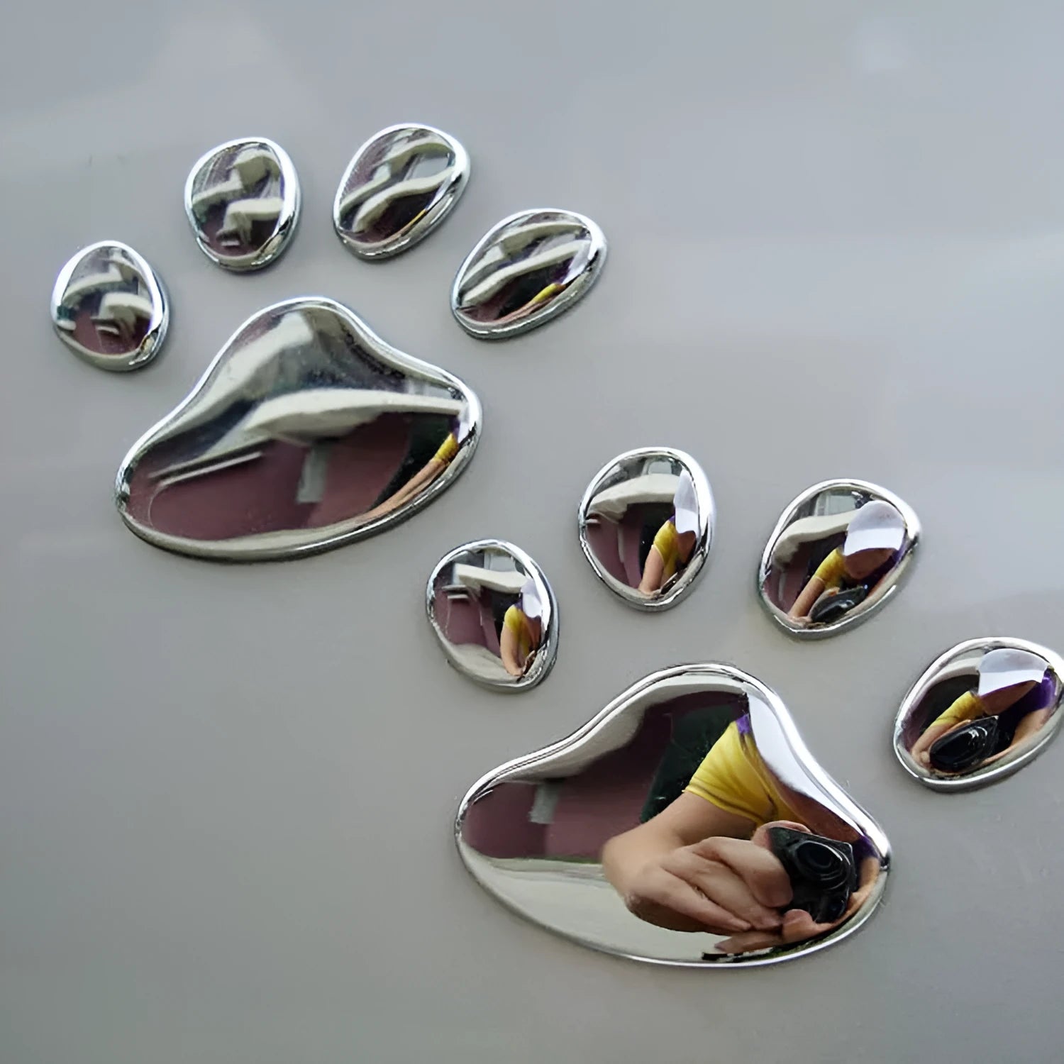 PVC hand-shaped brush and dog footprint car bumper sticker in multiple colours