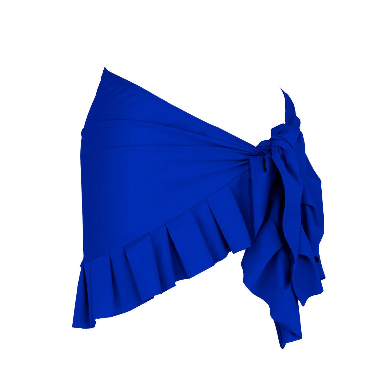 Single-shoulder high waist one-piece swimsuit for women in solid colour.