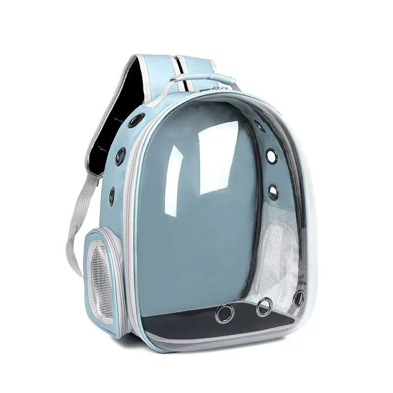 PC pet carrier bag with side opening in various solid colours including grey, pink, green, and blue