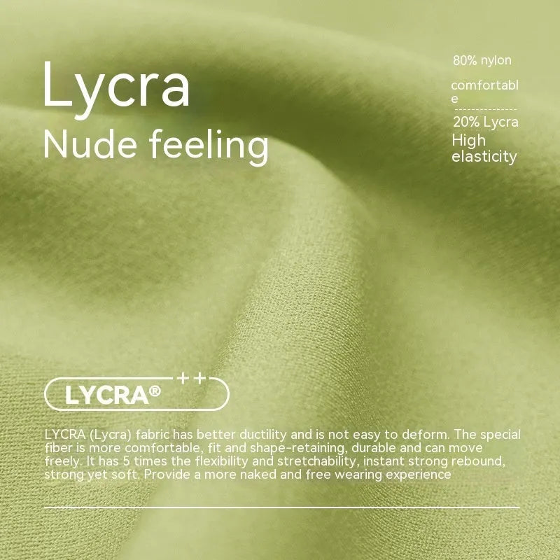 Women's high-waisted Lycra yoga shorts in Leaf Green colour, shown for yoga and fitness use.