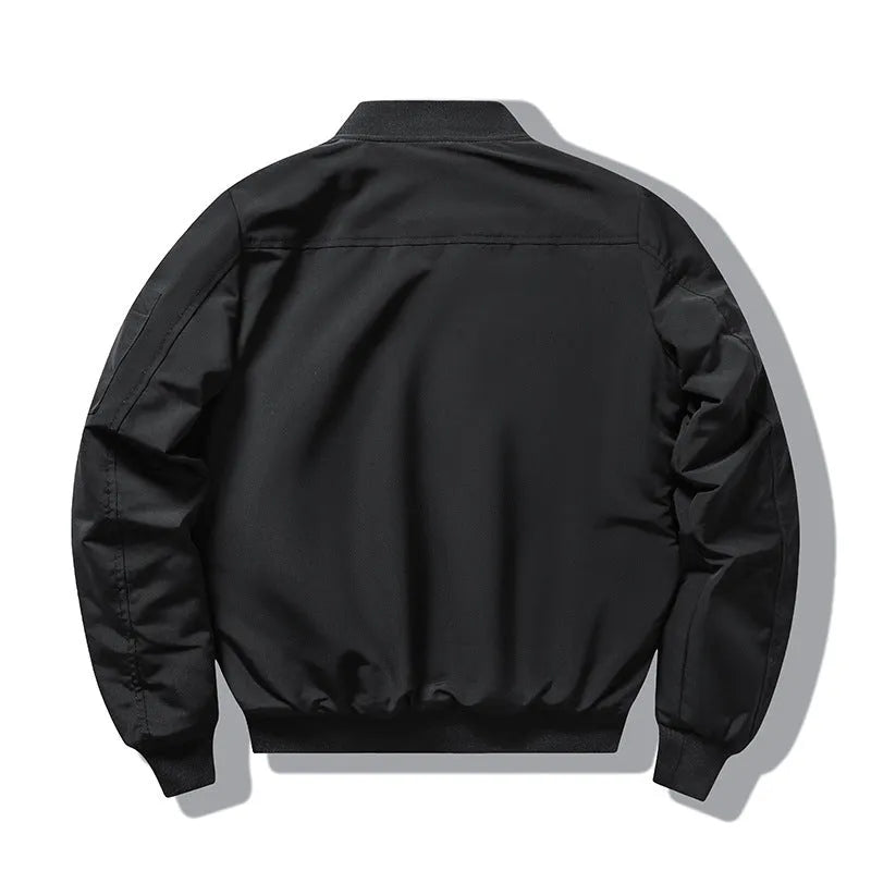 Men's slim-fit stand collar retro motorcycle cotton-padded coat in blue, black, green, or red.