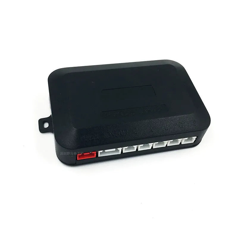 4-probe car reversing radar kit with sensors, command module, and installation tools