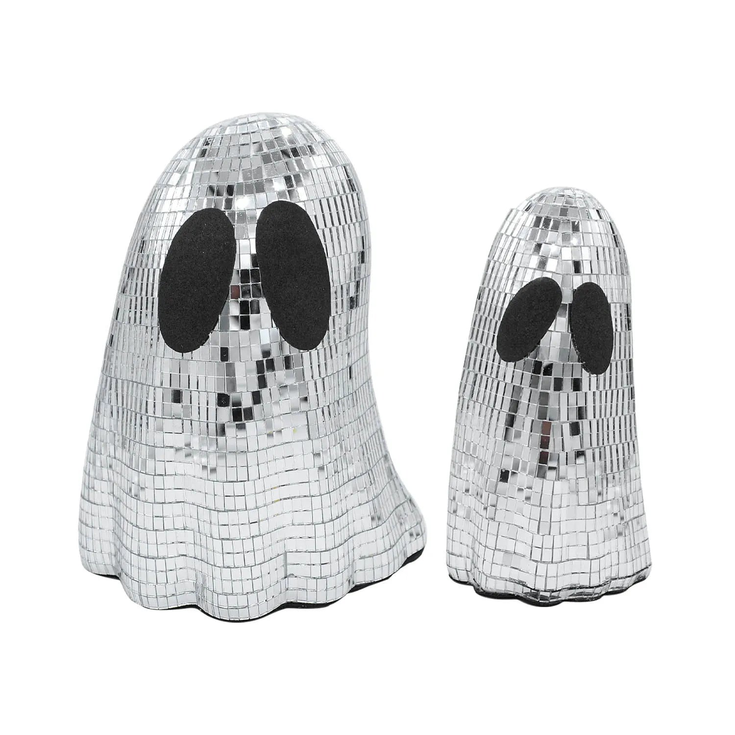 Silver mosaic mirror patch Halloween ghost decoration in glass
