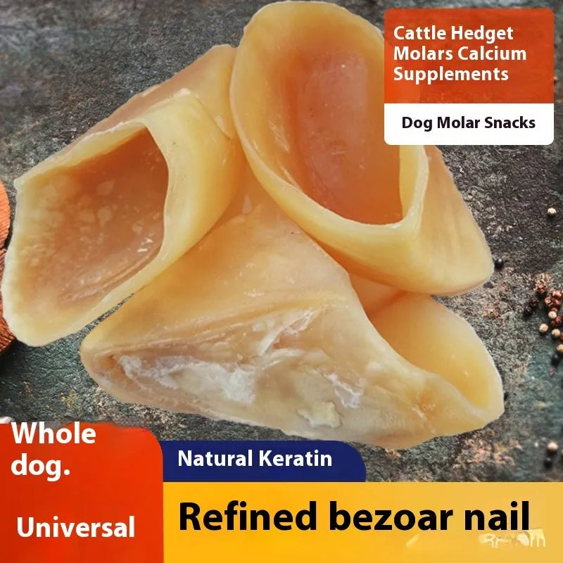Natural cowhide dog chewing stick in hoof shell colour for small and large breed dogs