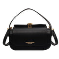 Personalised women's PU leather shoulder messenger bag in black, beige, pink, or khaki with letter detailing