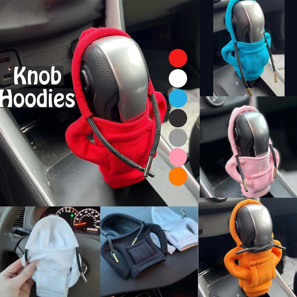 Pure cotton knitted car gear lever decoration in six colour options on manual transmission gear stick