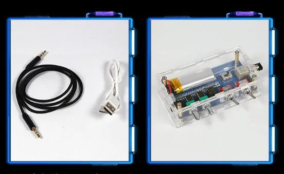 Arc extinguishing SSTC Tesla coil driver board with controller and connection cables on a dark surface.