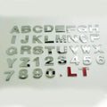 3D metal car bumper sticker showing zinc alloy English letter with black finish, approximately 2.5cm in size
