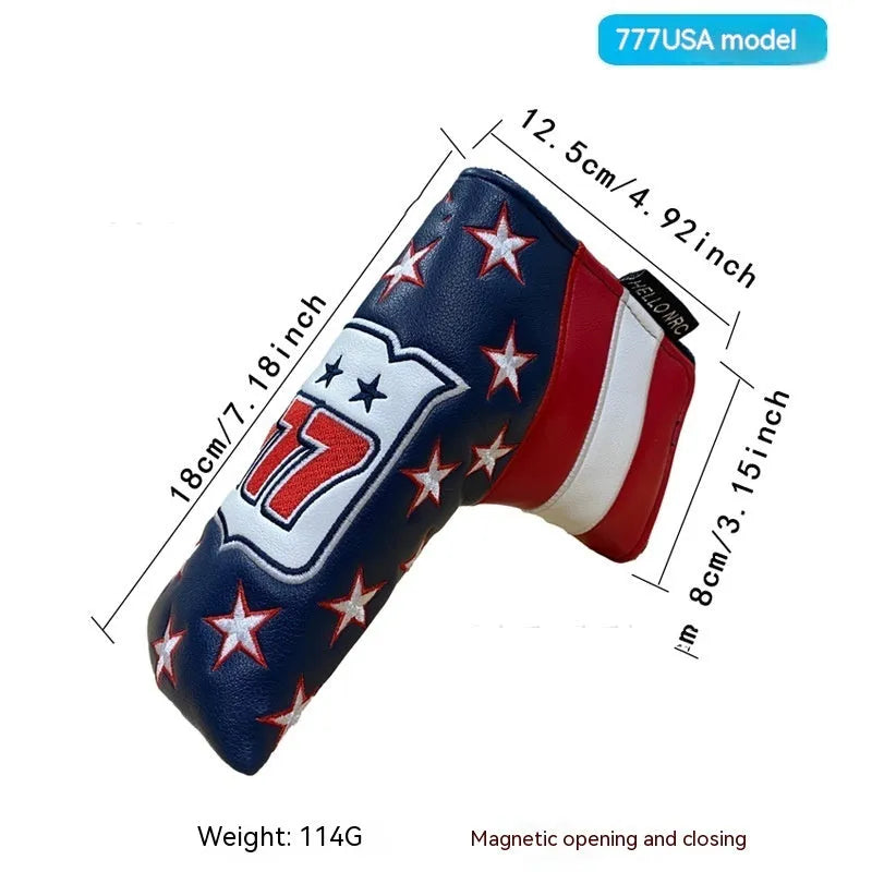 Golf straight bar putter sleeve in various novelty designs with PU waterproof exterior