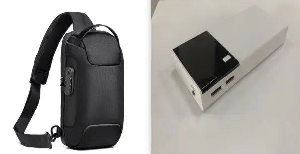Black 20000mAh power bank portable battery charger