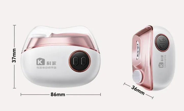 Blue electric nail clipper and polishing device with USB Type-C charging cable and cleaning brush