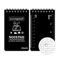 Spiral-bound waterproof office notepad in camouflage colour with stone paper pages.