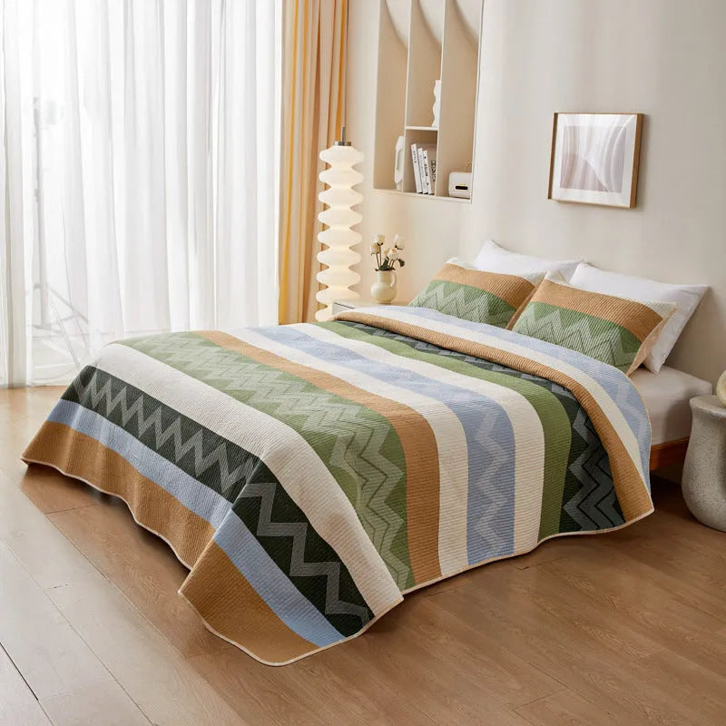 Pure cotton printed bed sheet set in modern simple design for 2.2 metre beds