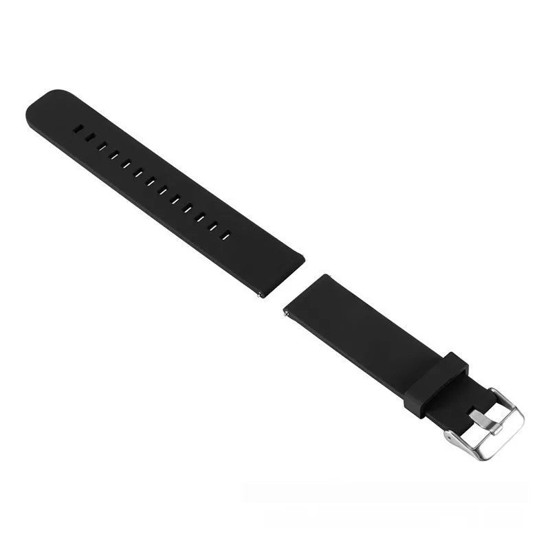 Solid colour silicone replacement strap for Garmin Forerunner 245 watch on a grey background.