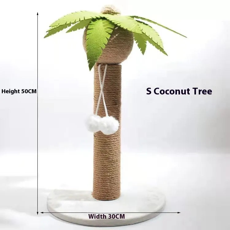 Cactus-shaped cat scratching post and climbing frame with cotton thread scratching surface