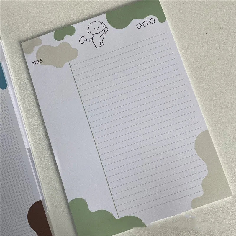 INS Wind Marshmallow Dog B5 sticky note paper in purple with 30 adhesive sheets