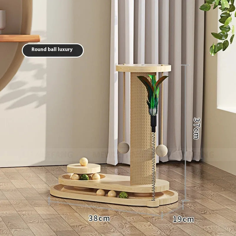 Solid wood cat turntable scratching post climbing frame in multiple colour variations