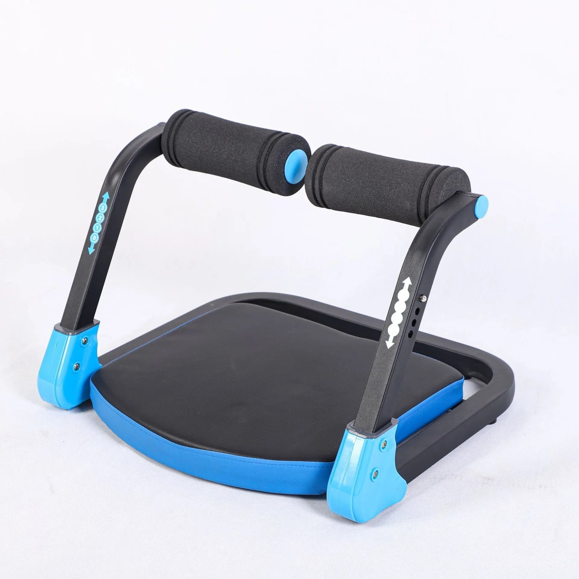 Compact red or sky blue abdominal fitness device for core training and body shaping