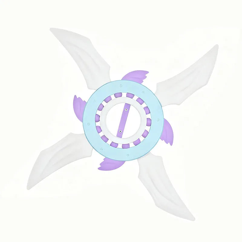 Cool light flywheel shuriken colorful luminous toy in cool black with spinning lights
