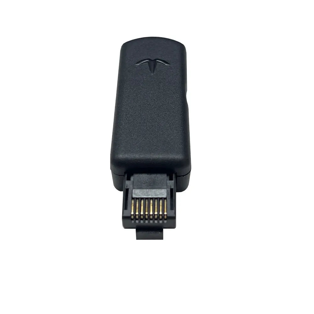 Black PS5 JB Tool USB adapter made of alloy and ABS plastic on a white background.