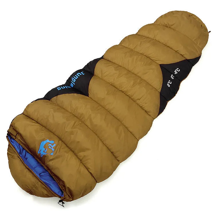 Mummy sleeping bag for camping with compression storage bag in multiple colour options