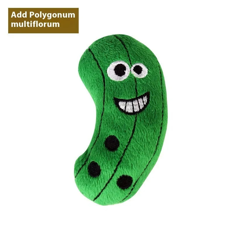 Tiantianmao catnip plush toy in burrito, cone, cucumber, mushroom, pineapple, and pizza shapes for cats
