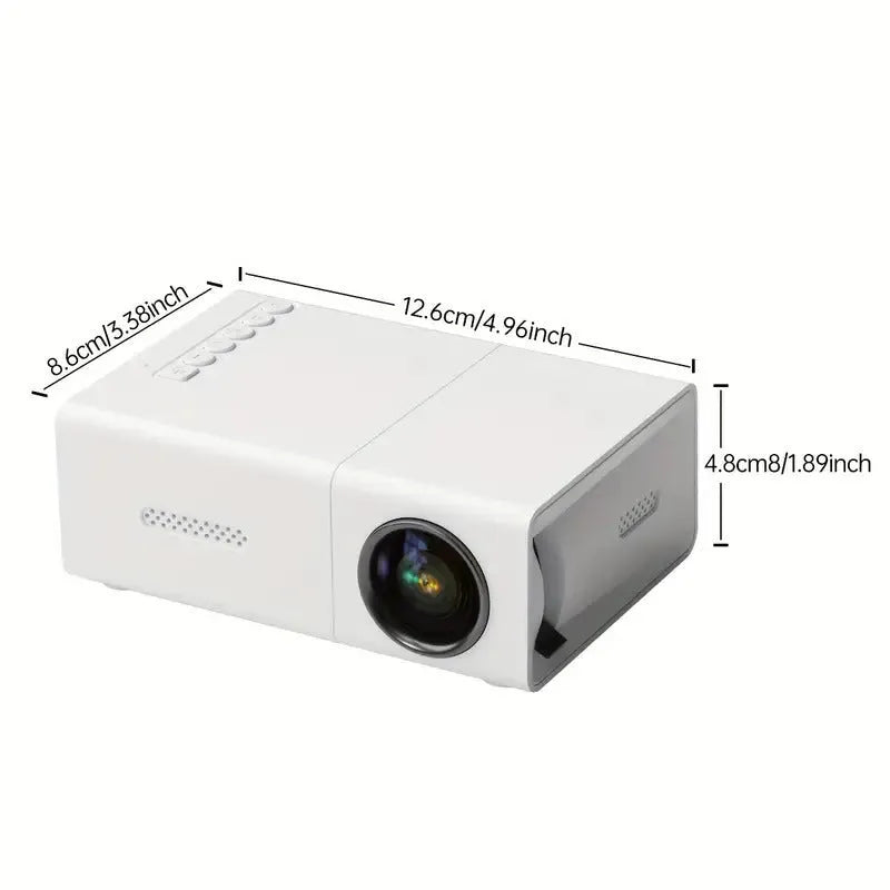 M100 mini projector in black or white with remote control and cables