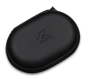 Black oval leather earphone storage bag with compartments for EDX PRO and ZEX PRO models