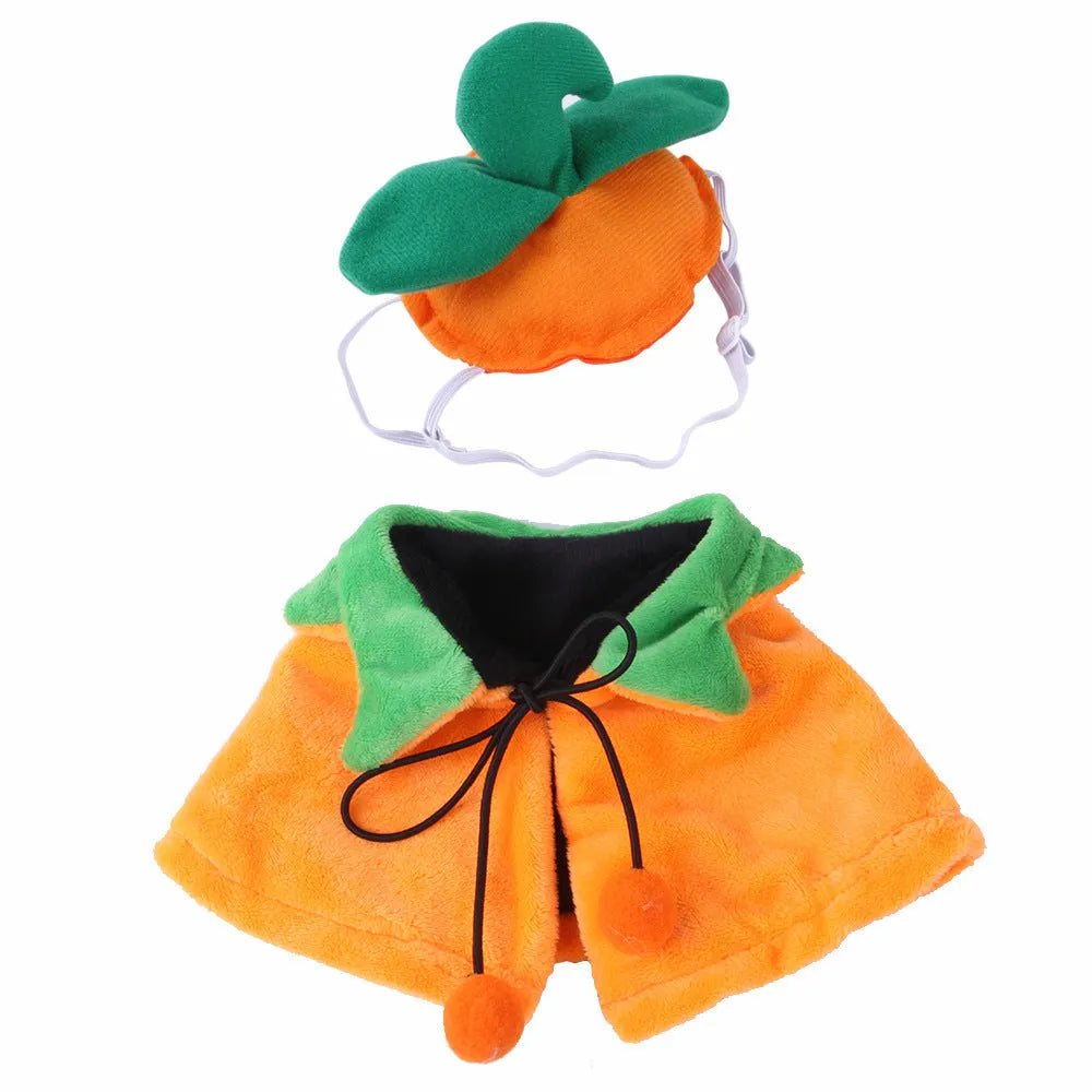 Halloween pumpkin pet cloak reversible design for dogs and cats with plush material