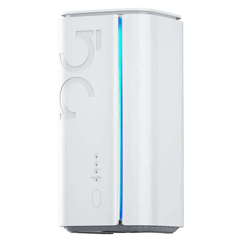 4G CPE wireless router measuring 51x30x5mm with data cable and manual