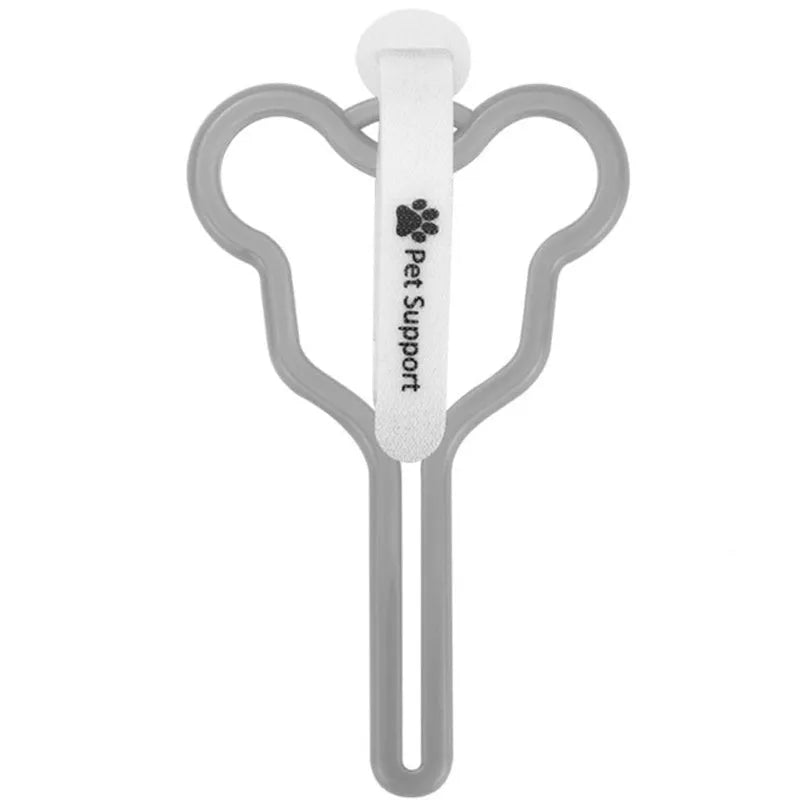 Dog poop bag holder with hands-free clip and adjustable Velcro strap in random colour selection