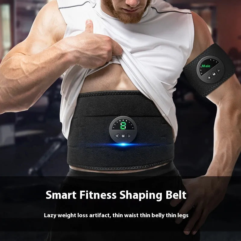 Display screen fitness belt for waist and abdomen workouts with 120cm adjustable length