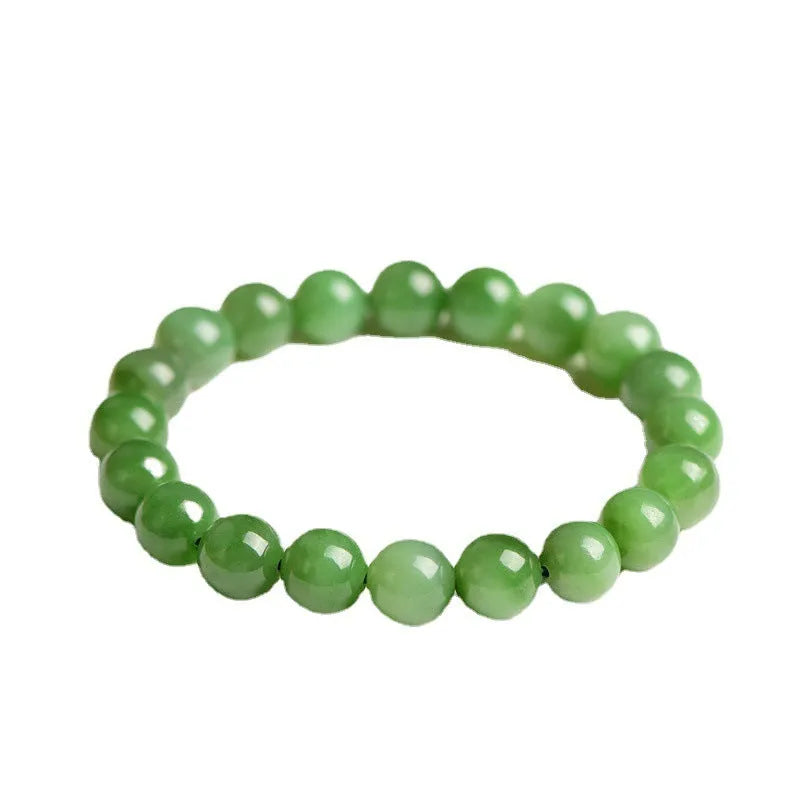 Natural jasper bead bracelet with polished spherical beads on a string, available in multiple sizes.