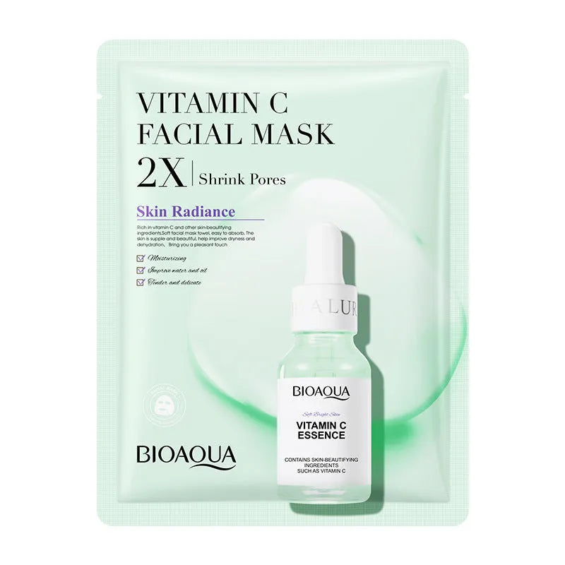 Single 30g collagen and hyaluronic acid gel sheet facial mask on a blue background.