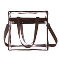 Women's transparent PVC shoulder messenger bag with double straps and side net pocket