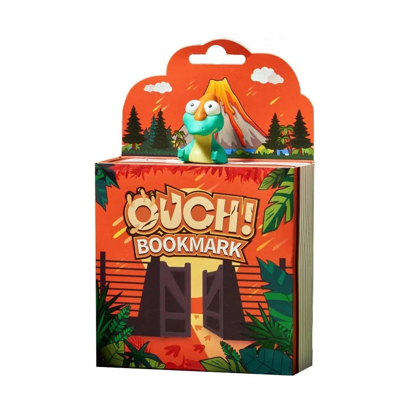 Dinosaur series bookmark with Tyrannosaurus, Triceratops, Stegosaurus and Parasaurolophus animation designs