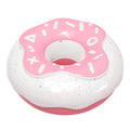 TPR rubber donut-shaped dog toy in pink, chocolate and yellow colours for molar teeth cleaning with sound feature