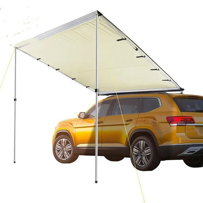 Black glue-treated car sunshade and camping tent with aluminium alloy poles in multiple size options
