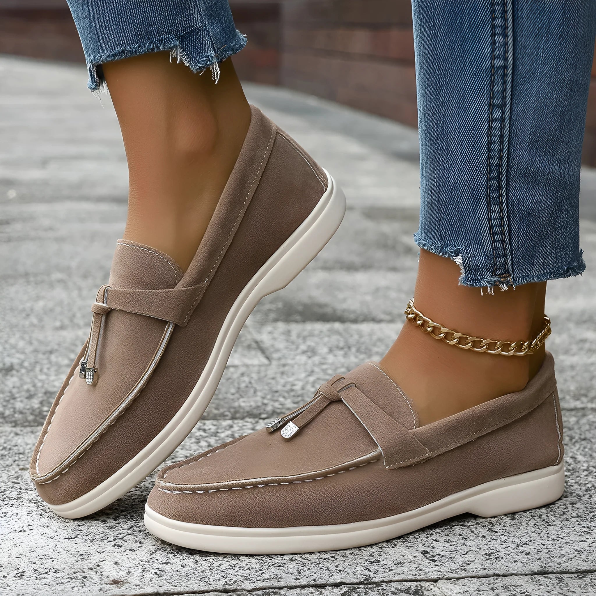 Men's casual canvas slip-on loafers with a platform sole in black, apricot, and brown colours.
