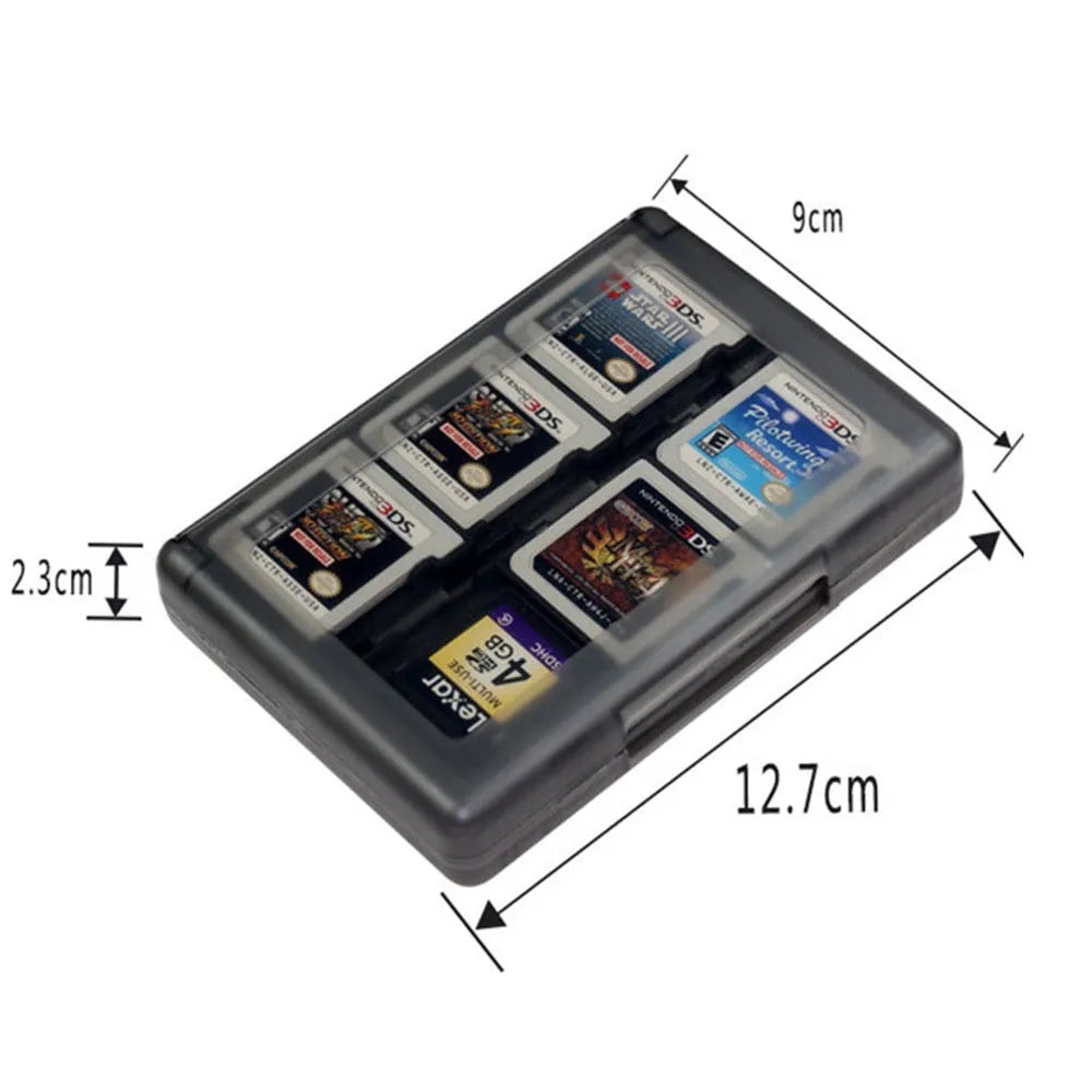 NDS and 3DS game card storage box with multiple cartridge slots in PP plastic