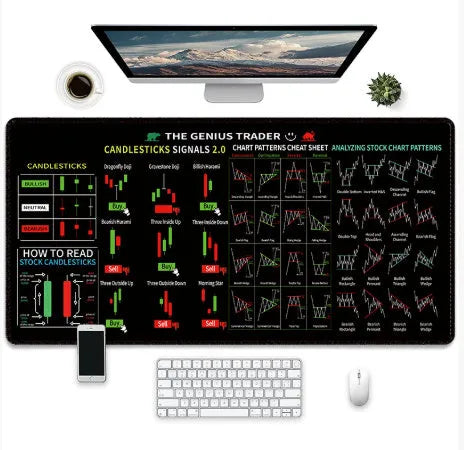 Large gaming mouse pad with printed game artwork on natural rubber surface