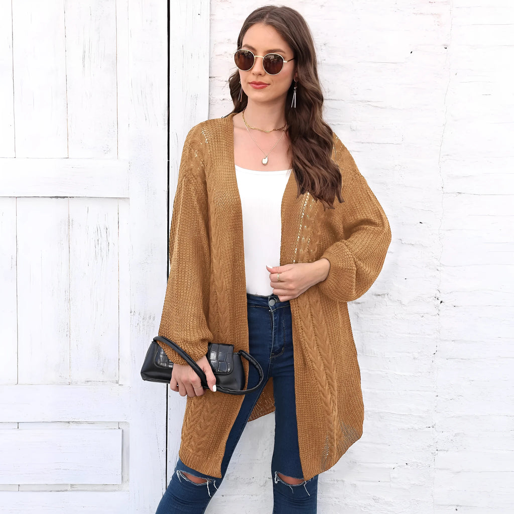 Women's loose acrylic sweater coat in free size with European and American casual style