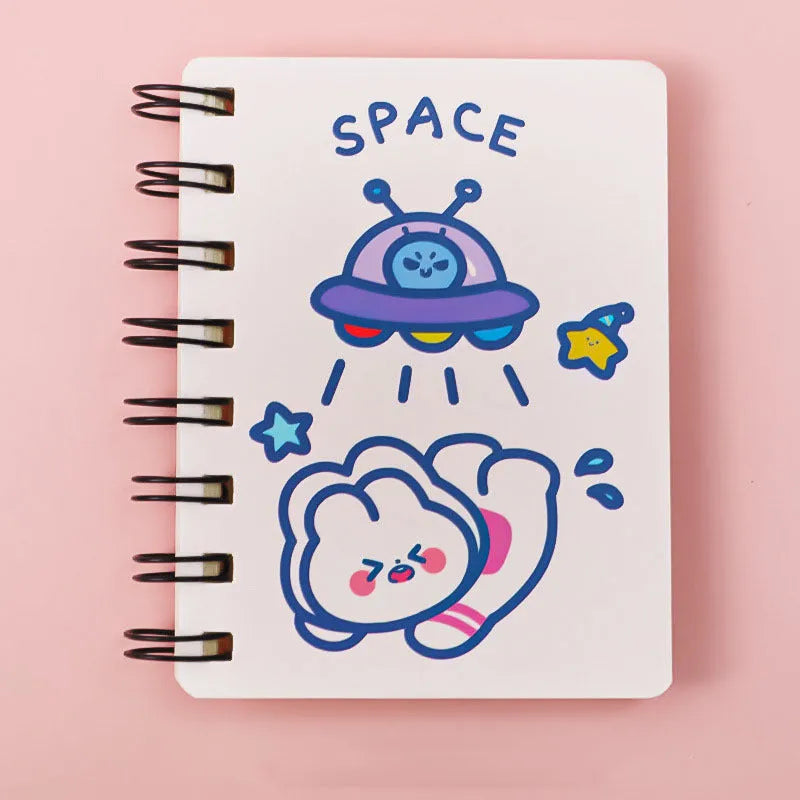 Astronaut Flipped pocket notebook showing 10.5x8cm size and choice of themed covers.
