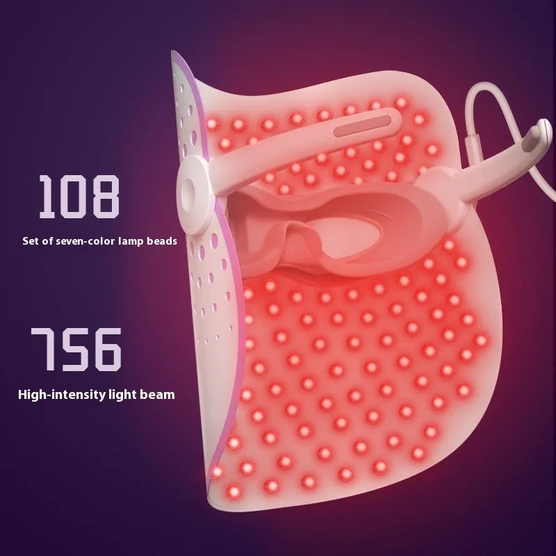 White and purple photon IPL beauty mask device with colour light function